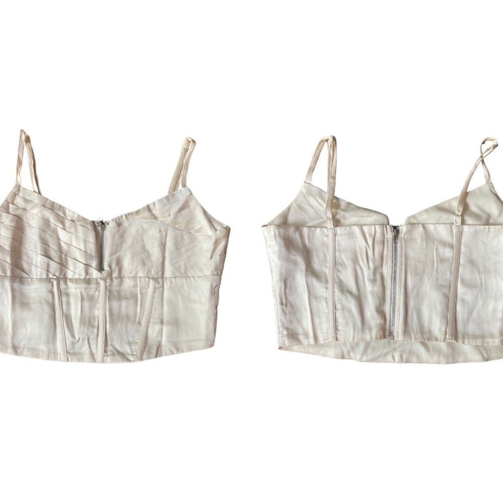 Cream Corset Top with Zipper